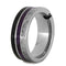 The Men's Jewelry Store (Unisex Jewelry) Black Diamond, Dinosaur Bone, Meteorite, Purple Box Elder Wood 8.5mm Titanium Comfort-Fit Band, Size 10.5