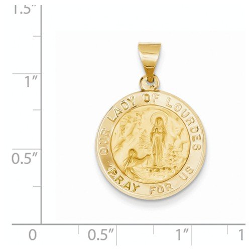 14k Yellow Gold Lady Of Lourdes Medal Pendant (21X19MM)