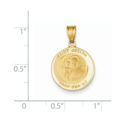 14k Yellow Gold Saint Joseph Medal Charm (24X16MM)