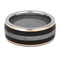 Gibeon Meteorite, Petrified Wood, 14k Rose Gold 8.5mm Titanium Comfort-Fit Wedding Band