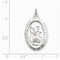 Sterling Silver Saint Christopher Medal Charm Pendant (30X18 MM)