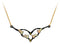 Black Powder Coated Heart Pendant Necklace, 10k Yellow Gold, 12k Green and Rose gold Black Hills Gold Motif, 18"
