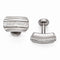 Mediterranean Collection Brushed and Polished Titanium and Sterling Silver Cuff Links, 13X20MM