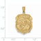 14k Yellow Gold Saint Michael Protect Us Medal Charm Pendant