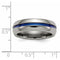 Edward Mirell Titanium Blue-Anodized Center 7mm Comfort-Fit Band