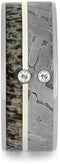 The Men's Jewelry Store (Unisex Jewelry) Diamond, Seymchan Meteorite, Deer Antler, Sterling Silver 9mm Titanium Comfort-Fit Wedding Band, Size 13