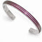 Titanium, Pink Anodized Grooved 7mm Cuff Bracelet