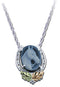 Cameo Horseshoe Pendant Necklace, Sterling Silver, 12k Green and Rose Gold Black Hills Gold Motif, 18"