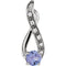 14k White Gold Tanzanite Solitaire and Diamond Infinity Pendant