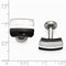 Tuxedo Collection Brushed and Polished Black Titanium and Sterling Silver Cuff Links, 12X16MM