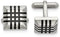 Stainless Steel Black Rubber Square Cuff Links, 20.87MMX 18.13MM