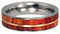 Tulip Wood, 12k Rose Gold Inlay 6.5mm Comfort Fit Titanium Wedding Band, Size 6