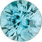 Blue Zircon and Diamond Vintage-Style Ring , Rhodium-Plated 14k White Gold (0.03 Ctw, G-H Color, I1 Clarity)
