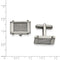 Brushed and Polished Stainless Steel Grey Carbon Fiber Inlay Rectangle Cuff Links, 11X20MM