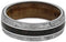 Crushed Dinosaur Bone, Meteorite, Matte Titanium 7.5mm Comfort-Fit Kauri Wood Sleeve Band, Size 13