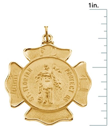 14k Yellow Gold St. Florian Protect Us Firefighters Medal