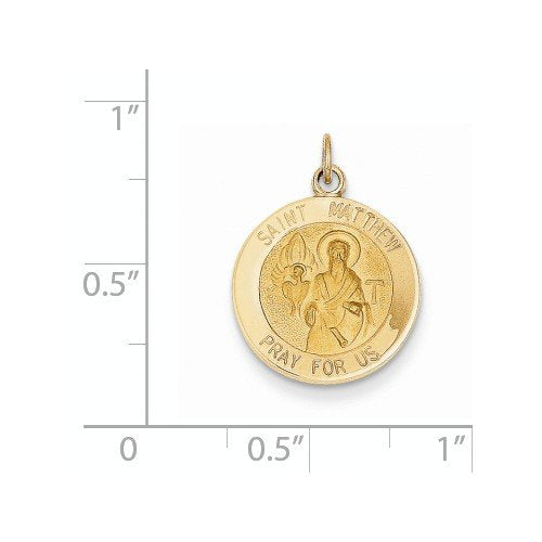14k Yellow Gold St. Matthew Medal Charm (23X15MM)