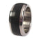 African Blackwood Inlay 10mm Comfort Fit Matte Titanium Ring, Size 10.25
