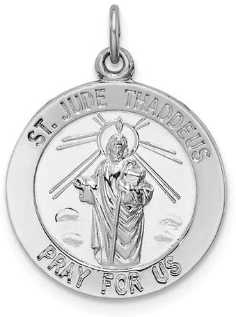 Sterling Silver Saint Jude Thaddeus Medal (26X19MM)