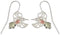 Hummingbird Silhouette Earrings, Sterling Silver, 12k Green and Rose Gold Black Hills Gold Motif