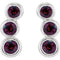 Mozambique Garnet Three-Stone Ear Climbers, Rhodium-Plated 14k White Gold