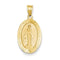 14k Yellow Gold Miraculous Medal Charm Pendant (27X14 MM)