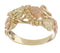 Victorian Style Band, 10k Yellow Gold, 12k Green and Rose Gold Black Hills Gold Motif, Size 8.5