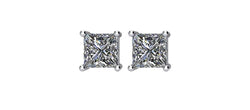 Princess-Cut Diamond Stud Earrings, Rhodium Plated 14k White Gold (.33 Cttw, Color GH, Clarity I1)