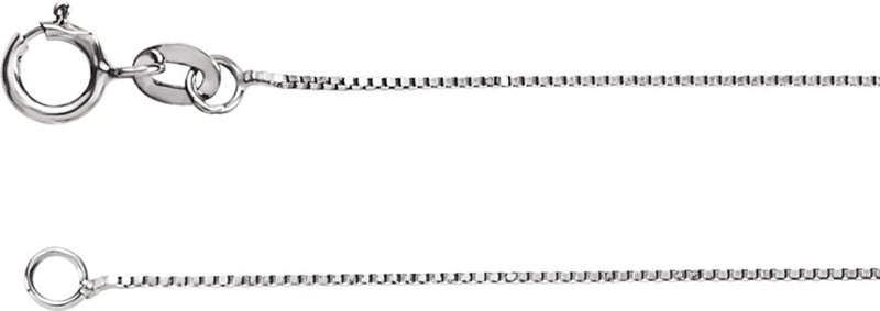 .55mm Rhodium-Plated 14k White Gold Solid Box Chain, 16"