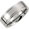 Titanium 7mm Flat Ridged Comfort Fit Band