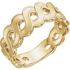 Ocean Wave Ring, 14k Yellow Gold, Size 7