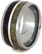 The Men's Jewelry Store (Unisex Jewelry) Deer Antler, Purple Box Elder Burl, 14k White Gold 10mm Comfort-Fit Titanium Band, Size 8.5
