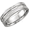 Double Milgrain Design 6mm Comfort Fit 14k White Gold Band
