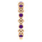 Genuine Amethyst Beaded Ring, 14k Rose Gold, Size 6.75