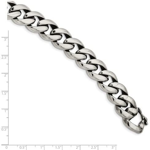 Men's Stainless Steel 14mm Link Bracelet, 8.25 Inches