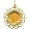 Rhodium Plated 14k Yellow Gold Round Guardian Angel Pendant Medal (18.5 MM)