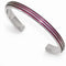 Titanium, Pink Anodized Grooved 7mm Cuff Bracelet