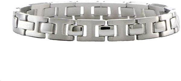 Men's Brushed and Polished Stainless Steel 9mm Bracelet, 8.5 Inches