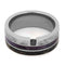 The Men's Jewelry Store (Unisex Jewelry) Black Diamond, Dinosaur Bone, Meteorite, Purple Box Elder Wood 8.5mm Titanium Comfort-Fit Band, Size 10.5