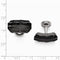 Templar Collection Grey, Black Titanium Faceted Edges Cuff Links, 13X23 MM