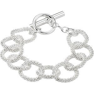 Sterling Silver Mesh Link Bracelet, 8''