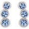Aquamarine Three-Stone Ear Climbers, Sterling Silver