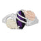 Marquise Created Amethyst February Birthstone Ring, Sterling Silver, 12k Green and Rose Gold Black Hills Gold Motif