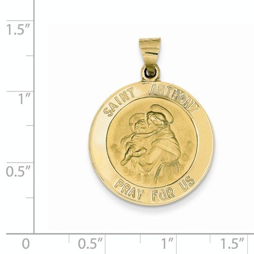14k Yellow Gold Saint Anthony Medal Pendant (31X23MM)