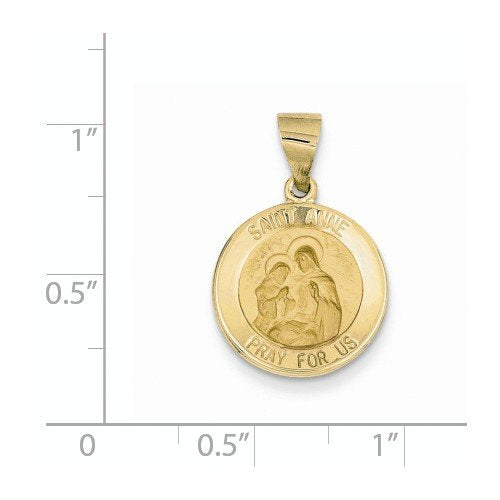 14k Yellow Gold St. Anne Medal Pendant (17X15MM)