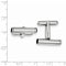 Rhodium-Plated Sterling Silver Black Enameled Bar Hollow Cuff Links, 23X5MM