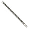 Men's Brushed Stainless Steel Black Ceramic Link Bracelet, 7.5"