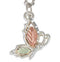 Butterfly Pendant Necklace, Sterling Silver, 12k Rose Gold, 12k Green Gold Black Hills Gold Motif, 18"