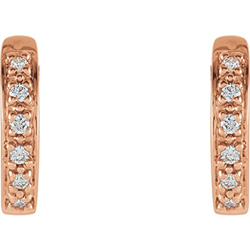 Diamond Hoop Earrings, 14k Rose Gold (1/10 Ctw, Color GH, Clarity SI1)