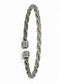Men's Signature Cable Collection Gray Titanium 5mm Cable Wire with Cast Titanium Accent Cuff Bangle Bracelet, 7"